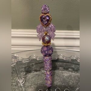 Homemade Fancy Beaded Purple Pen